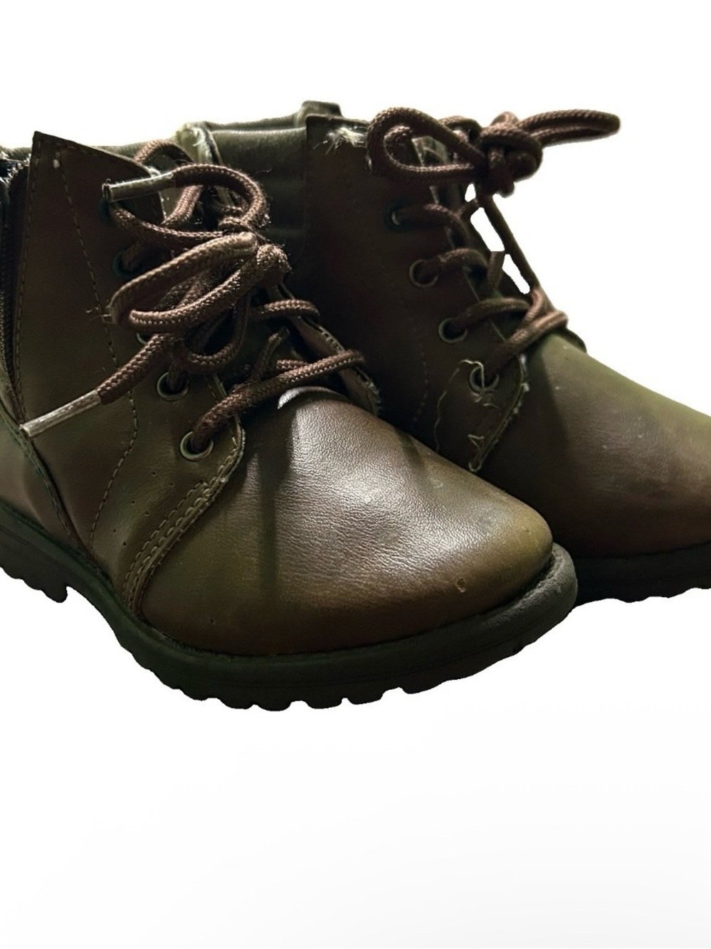 Toddler Girl’s Lace Up Brown Boots Size 8